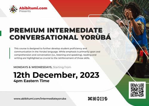 Premium Intermediate Conversational Yoruba December 2023