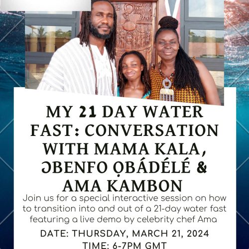 My 21 Day Water Fast Conversation with Mama Kala, Ɔbenfo Ọbádélé and Ama Kambon - Video Recording