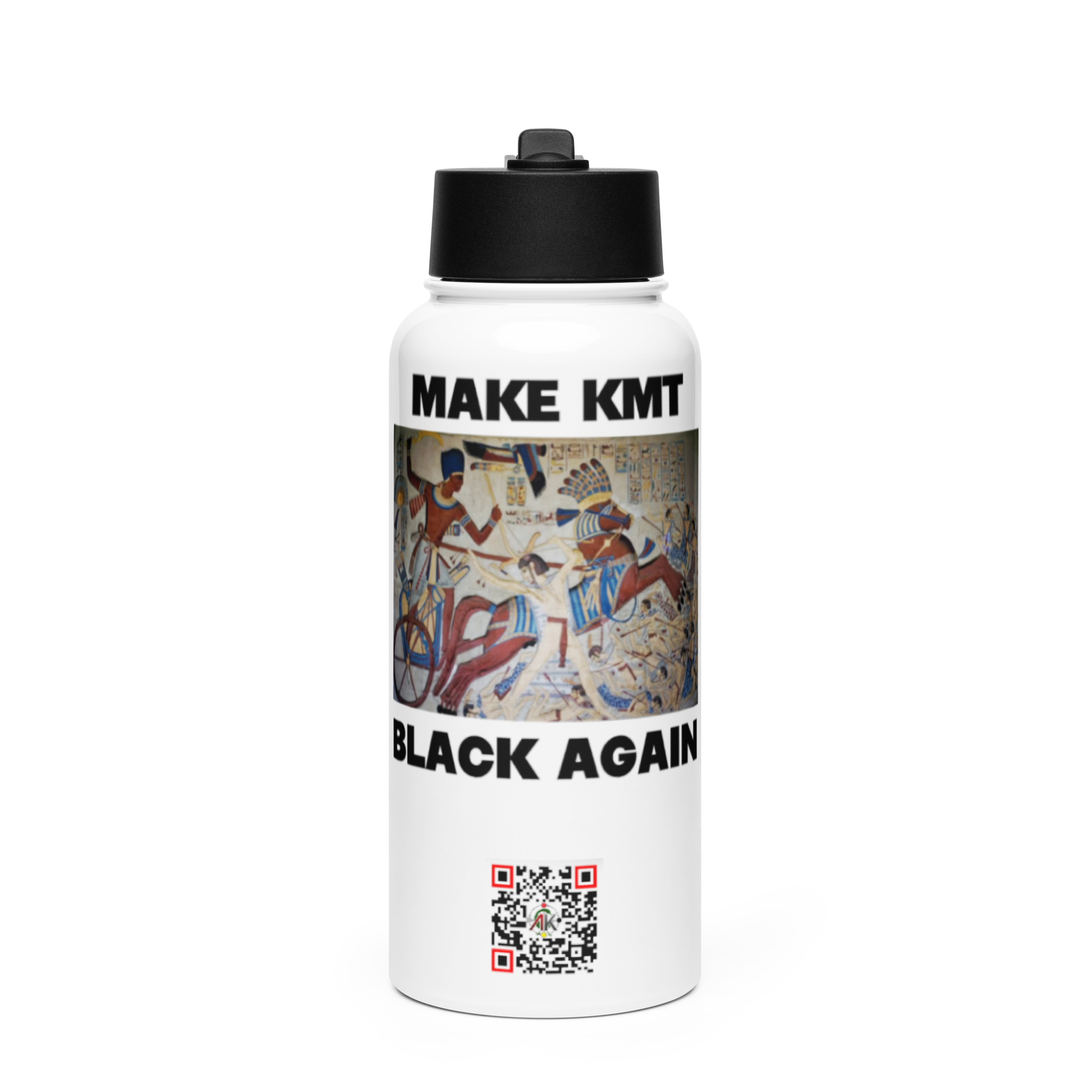 Make Kmt Black Again Stainless steel water bottle with a straw lid - Image 2