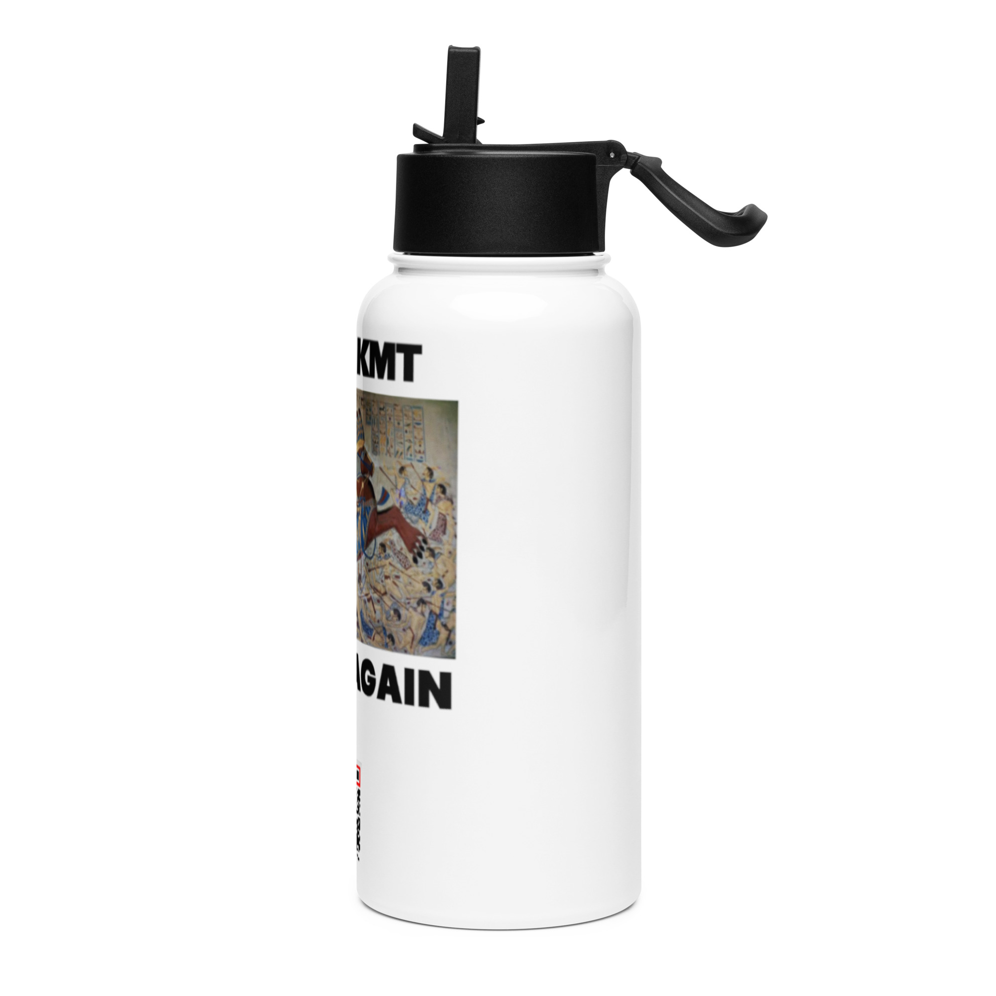Make Kmt Black Again Stainless steel water bottle with a straw lid - Image 3