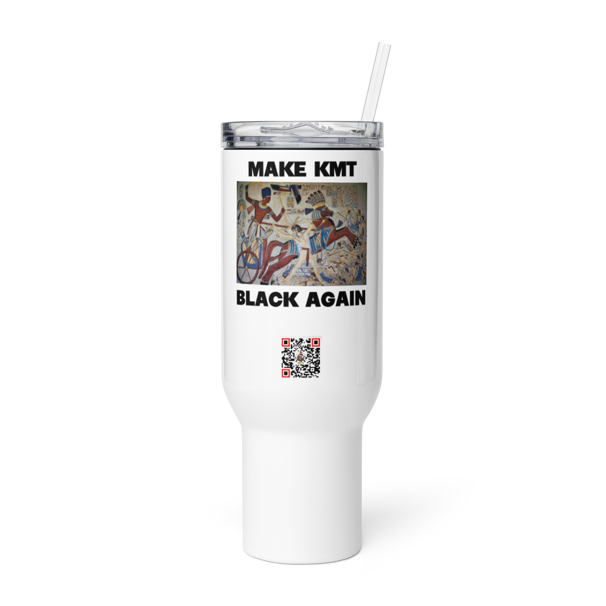 Make Kmt Black Again Travel mug with a handle - Image 4