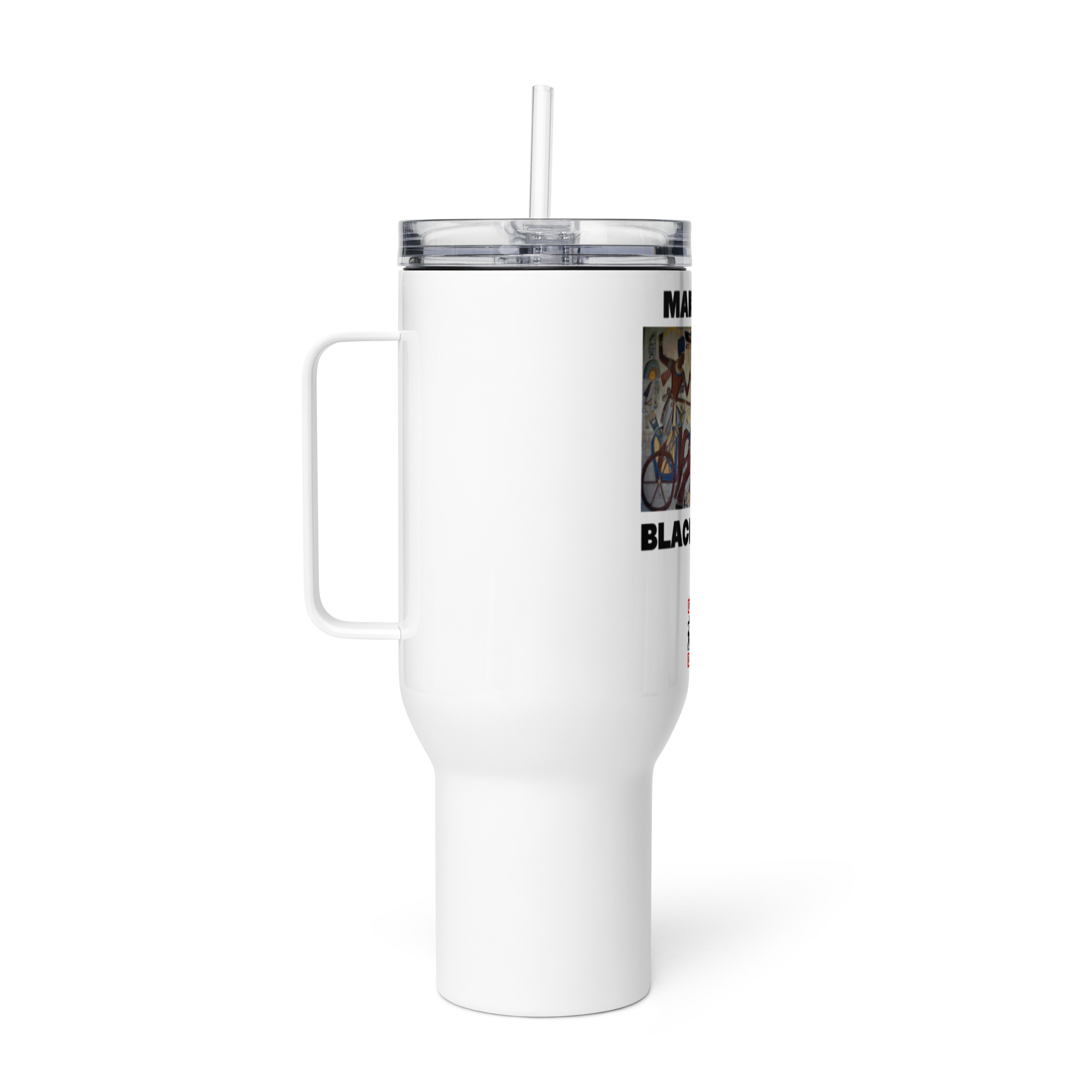 Make Kmt Black Again Travel mug with a handle - Image 6