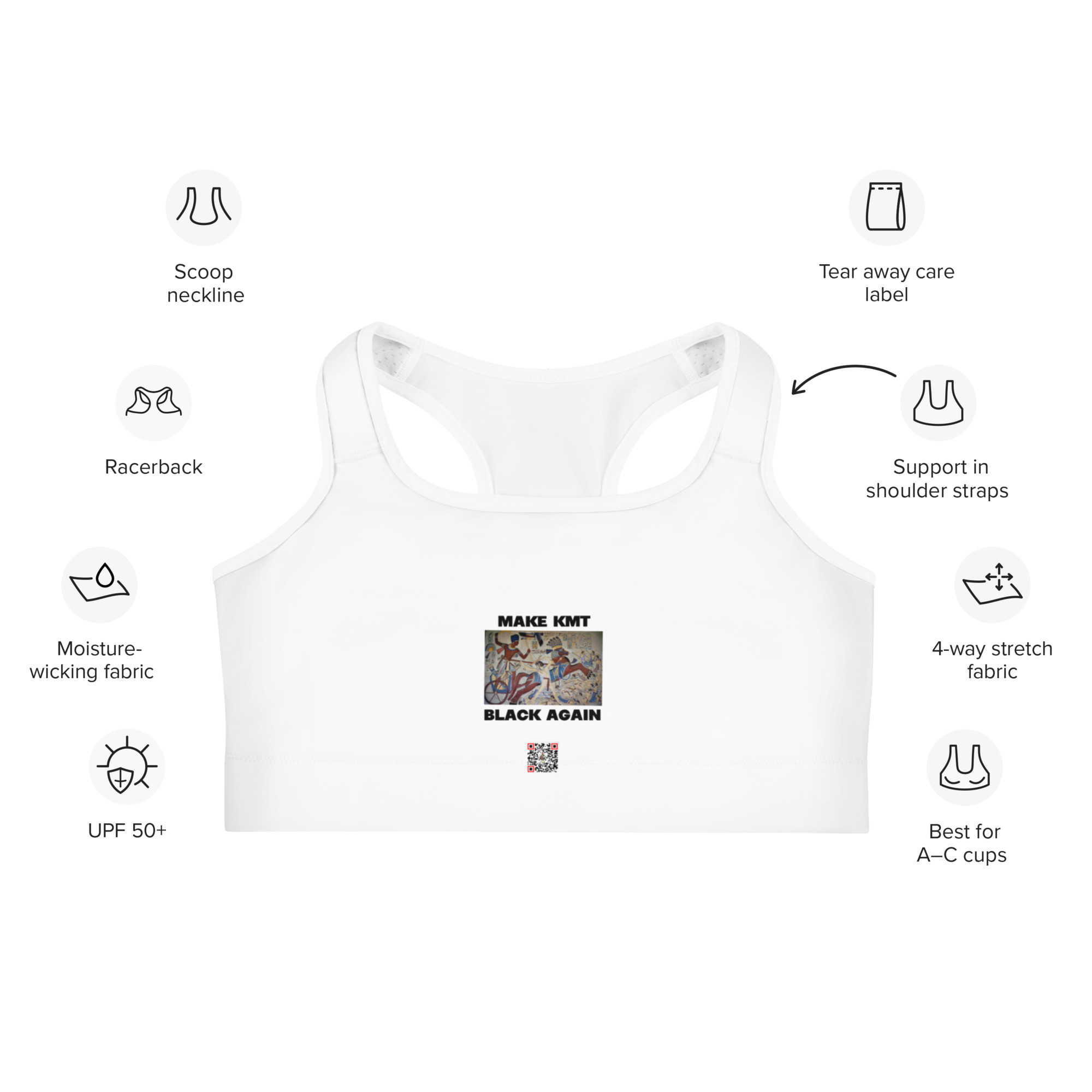 Make Kmt Black Again Sports bra