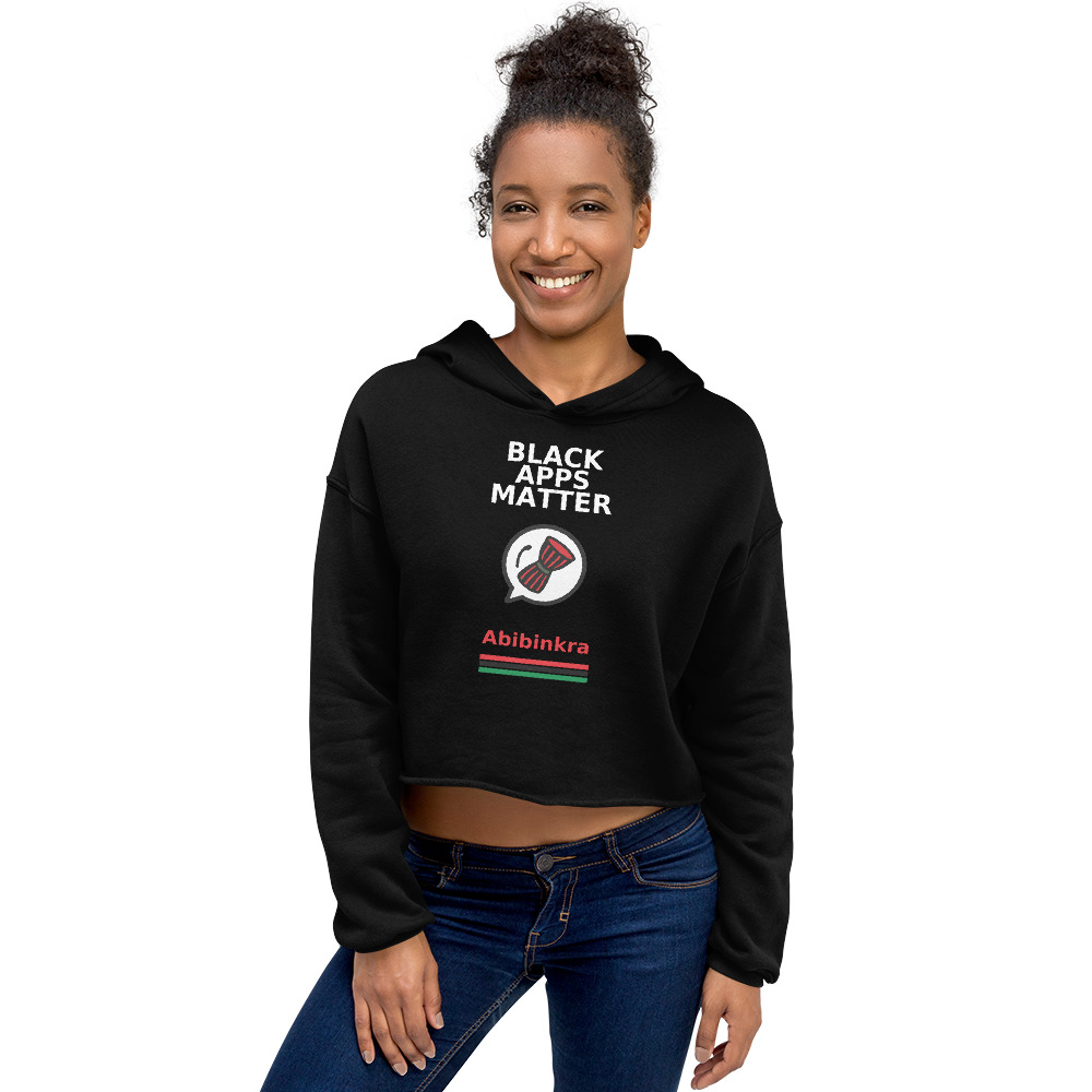 BLACK APPS MATTER Abibinkra Crop Hoodie
