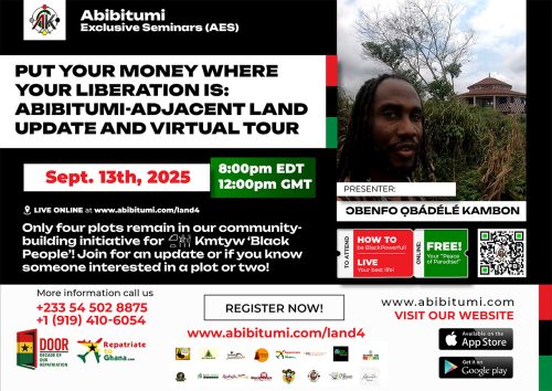 Last Public Session — Put Your Money Where Your Liberation Is: Abibitumi-Adjacent Land Update & Virtual Tour
