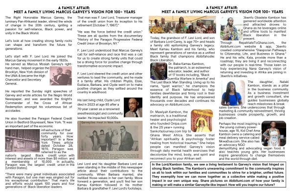 MMGF F Levi Lord 100 years of Garveys vision over 5 generations article