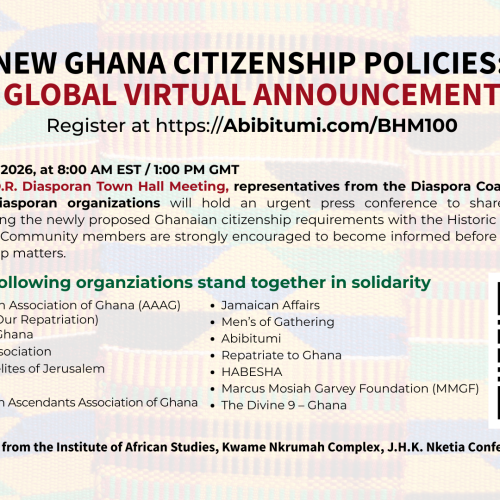 Ghana Citizenship Emergency Townhall & Press Conference meeting Sunday 8:00 AM Eastern/1:00 PM GMT