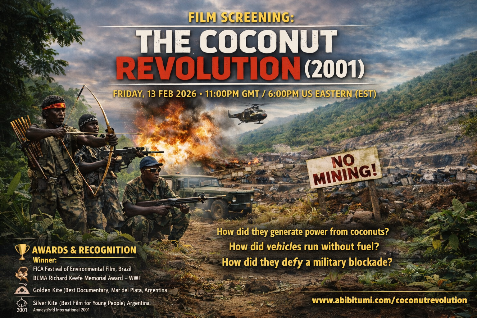 Abibitumi Film Series Presents: The Coconut Revolution (Friday, Feb. 13, 2026 6pm EST)