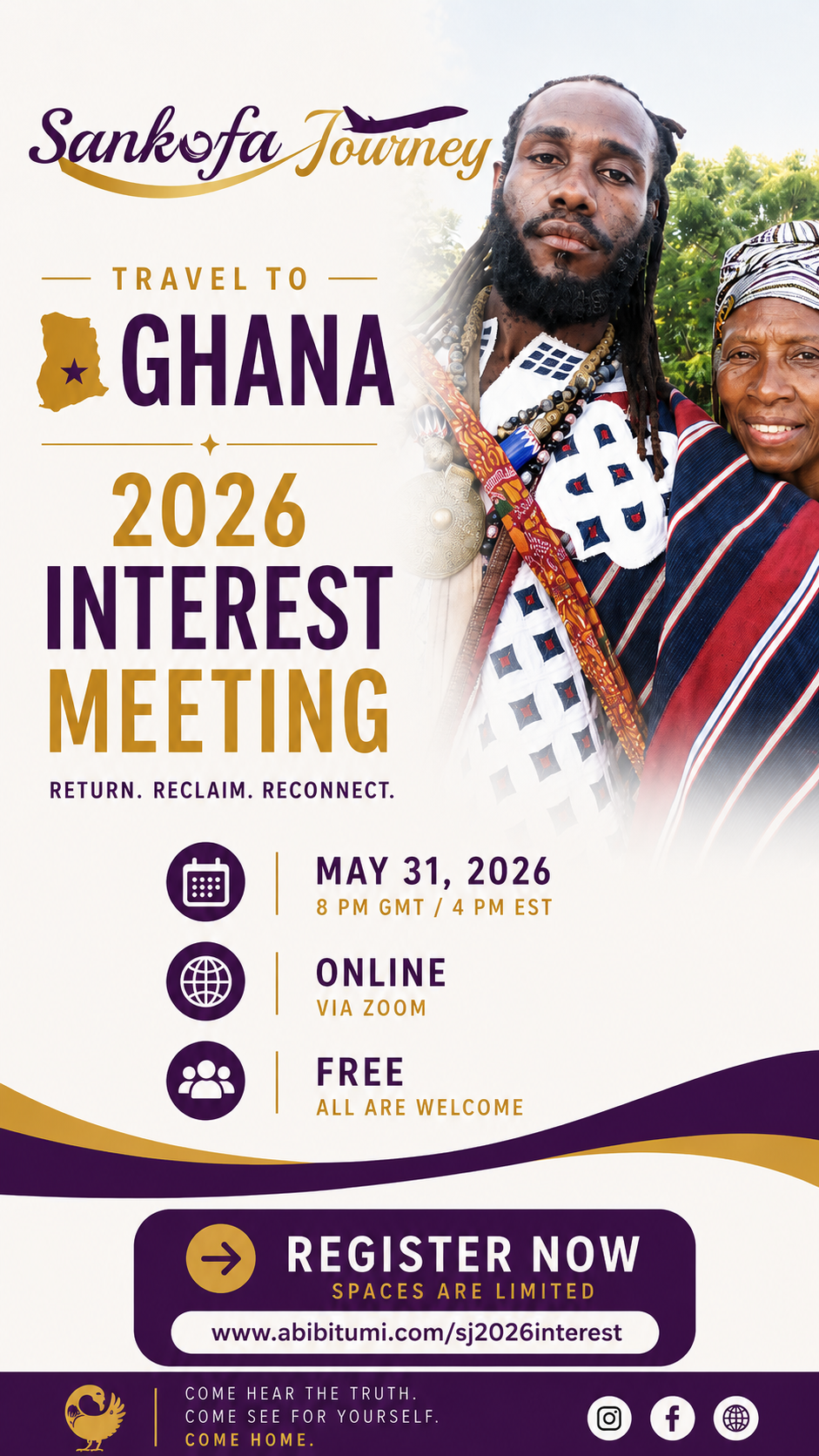 Sankɔfa Journey Interest Meeting May 31, 2026 at 8pm GMT/4pm Eastern Time