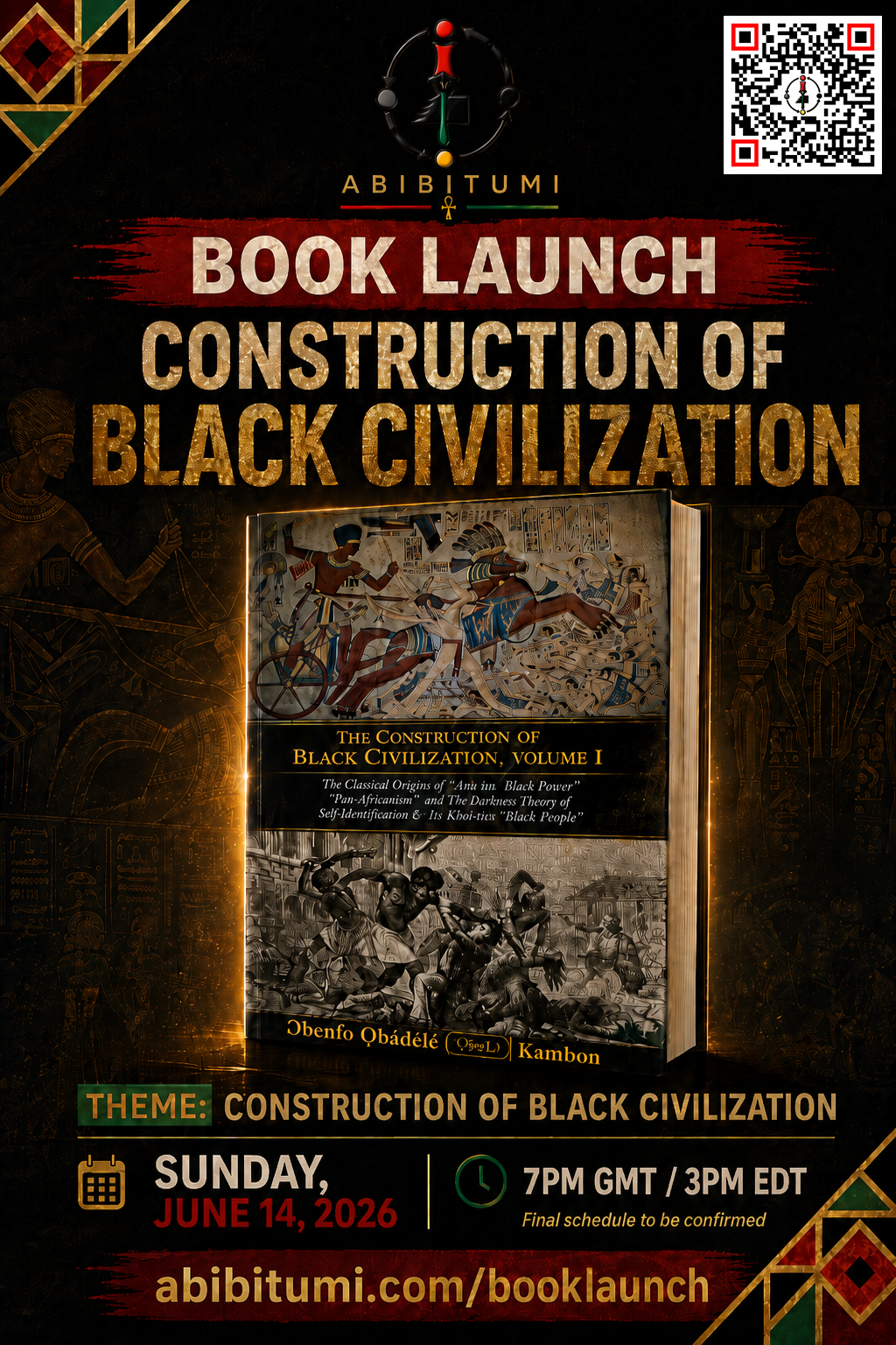 Book Launch – Construction of Black Civilization, Volume I