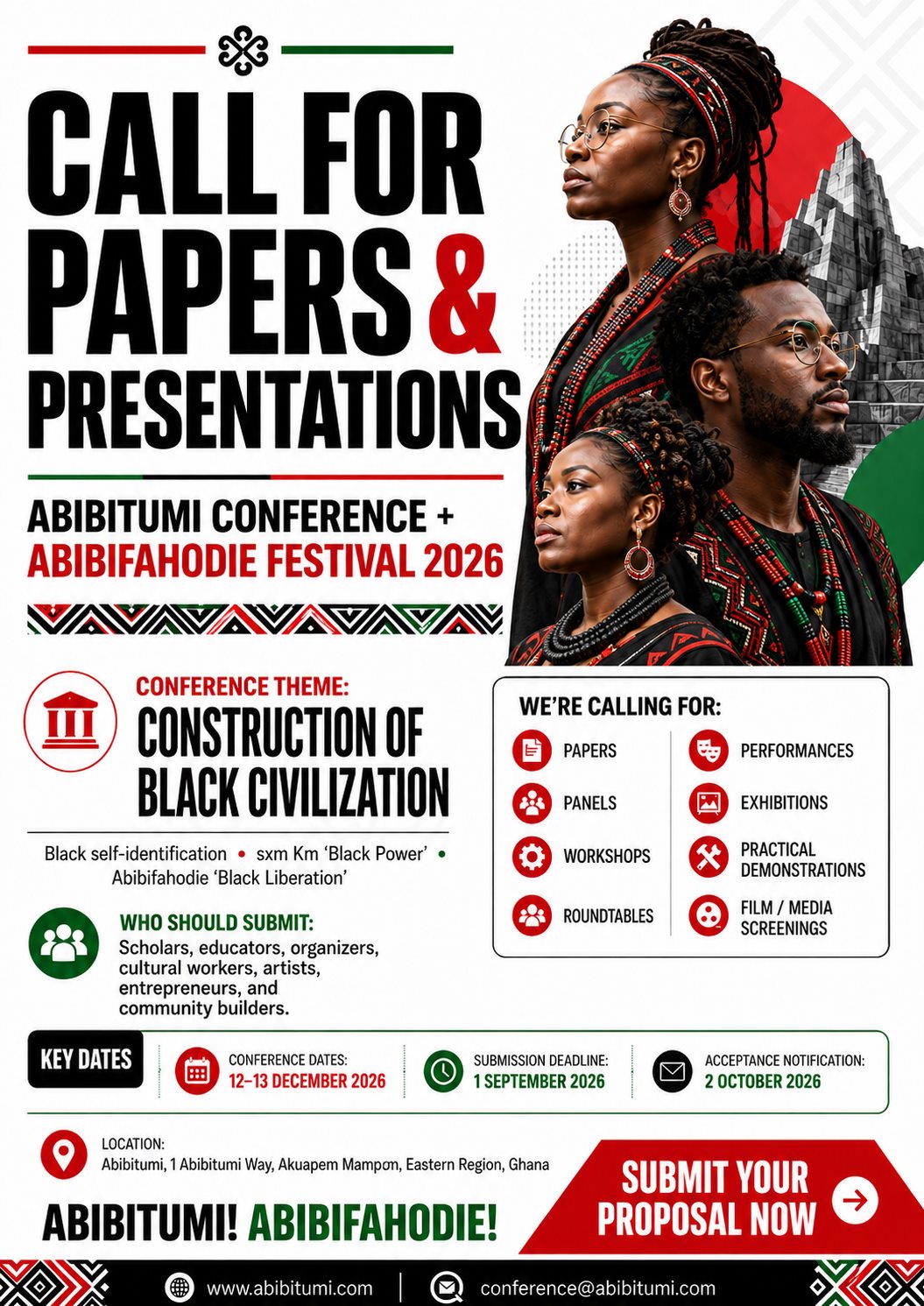 Call for Papers & Presentations – Abibitumi Conference + Abibifahodie Festival 2026