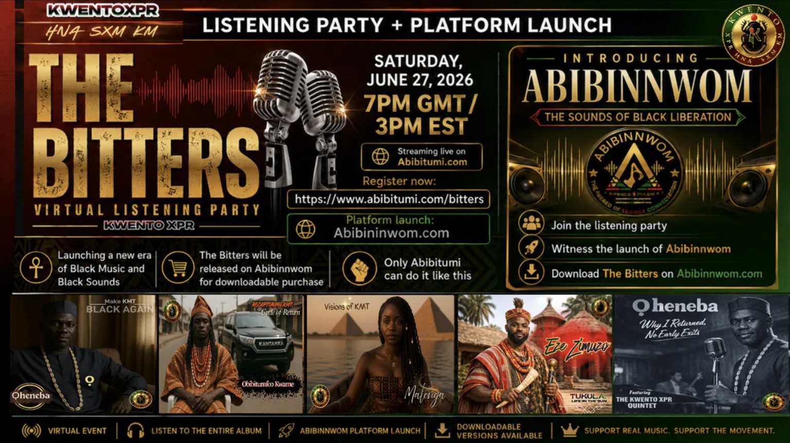 The Bitters Listening Party & Abibinnwom Black Music App Launch