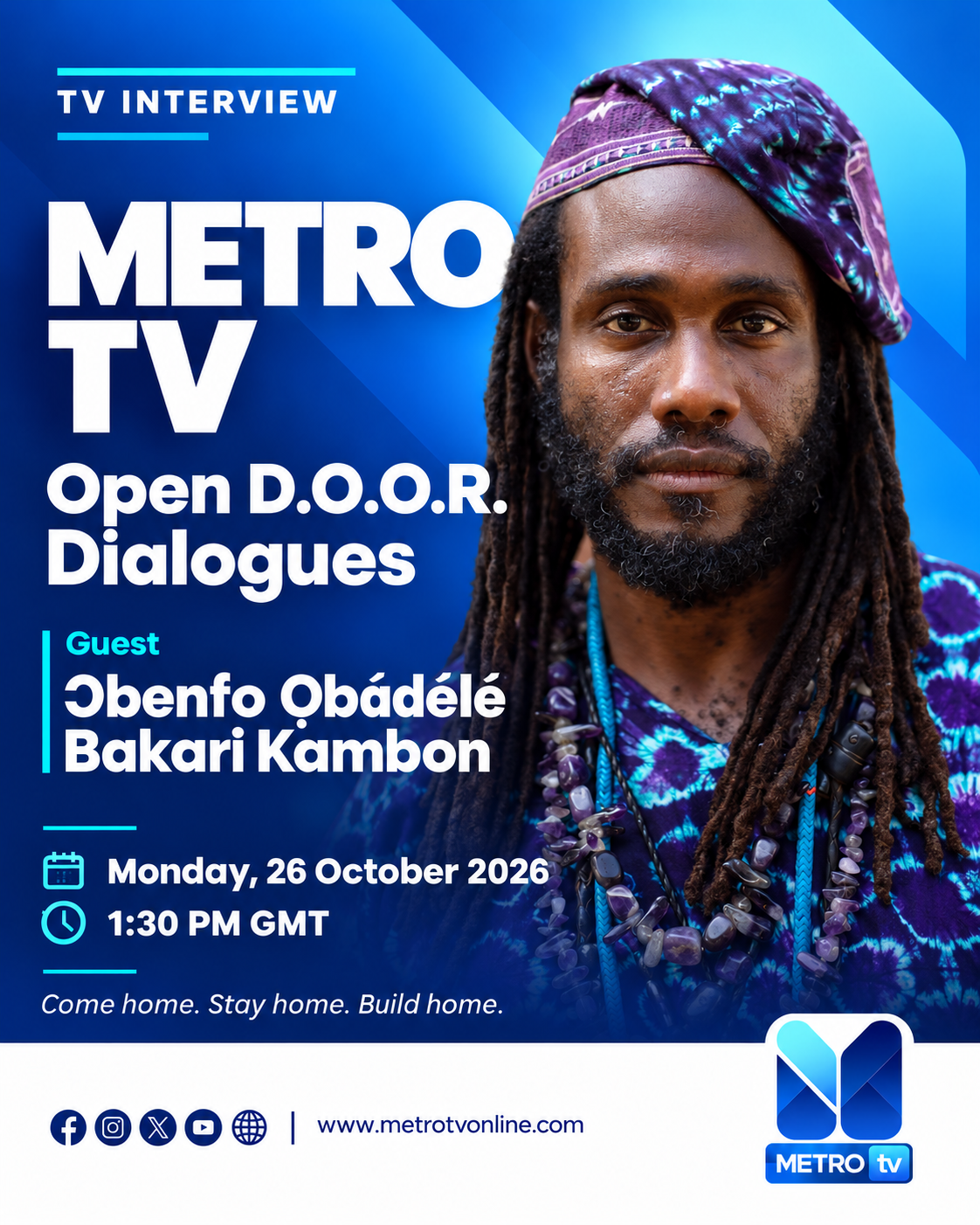 Today at 1:30 PM GMT — Metro TV interview on Open D.O.O.R. Dialogues