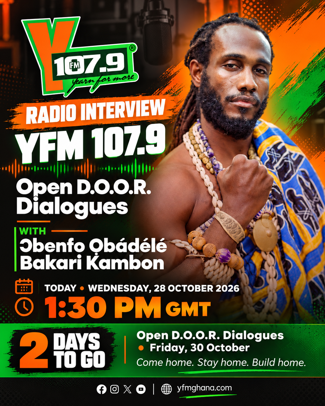 2 days to go — YFM 107.9 interview today at 1:30 PM GMT | Open D.O.O.R. Dialogues