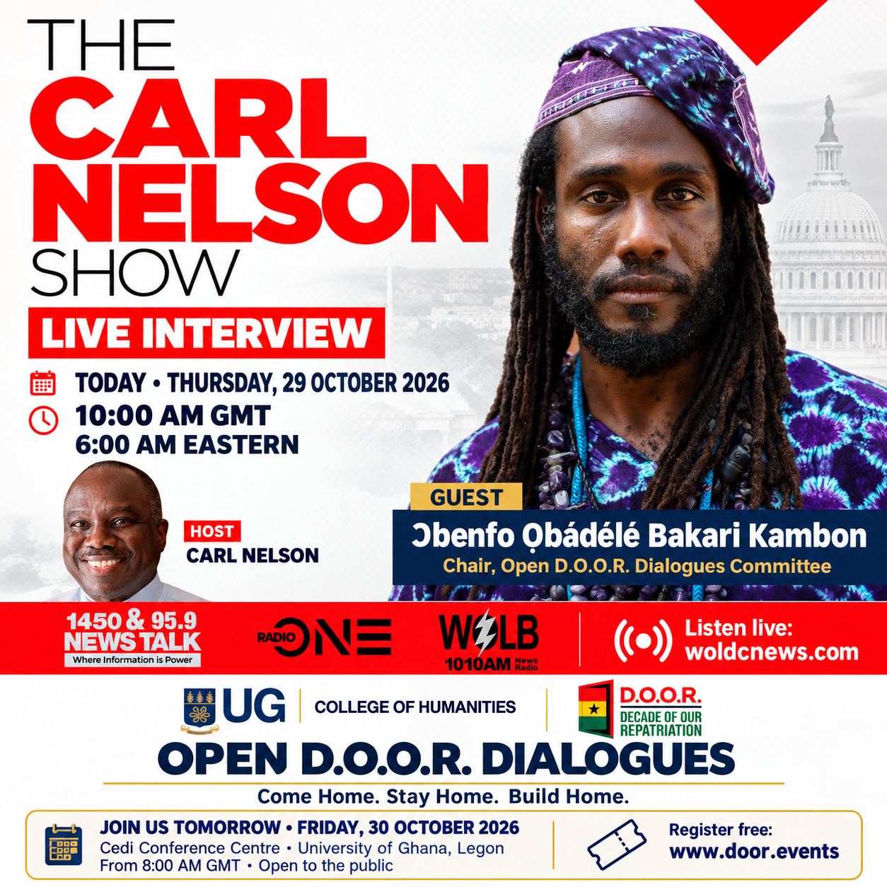 1 day to go — Carl Nelson interview today at 10 AM GMT | Open D.O.O.R. Dialogues